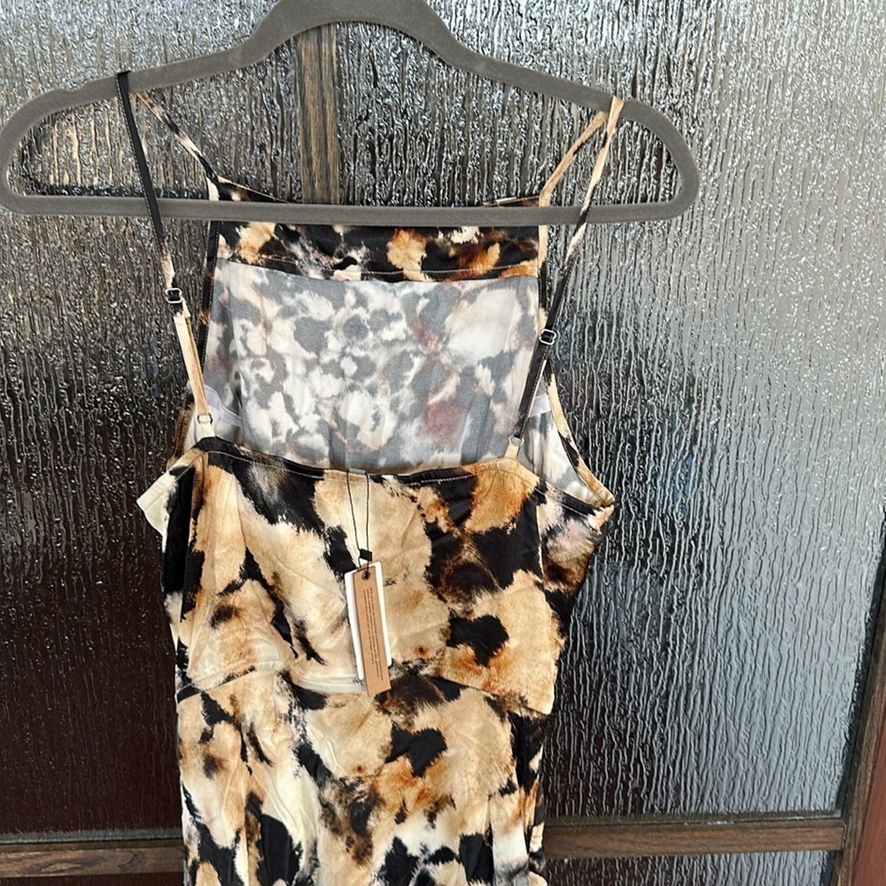 ANTHROPOLOGIE Conditions Apply  High Neck Floral Midi Slip Dress Size Large - Picture 10 of 13